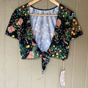 We are Hah all tied up reversible swim top